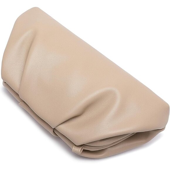 🆕Women Nude PU Leather Clutch Purse Elegant Formal Evening Bag Luxurious - Picture 4 of 8